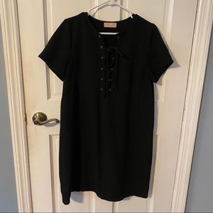 Lace-Up Short Sleeve Dress